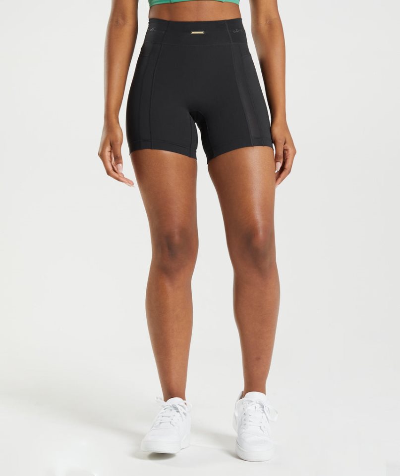 Women\'s Gymshark Whitney Mesh Shorts Black | NZ 0KYJTN